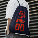Custom Navy Orange Red Drawstring Bag