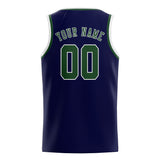 Custom Navy & Dark Green Colors Design Sports Basketball Jersey