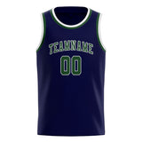 Custom Navy & Dark Green Colors Design Sports Basketball Jersey