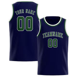 Custom Navy & Dark Green Colors Design Sports Basketball Jersey