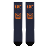 Custom Navy Orange Knee-High Sock