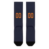 Custom Navy Orange Knee-High Sock