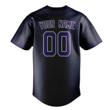 Custom Navy & Purple Colors Design Sports Baseball Jersey