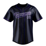 Custom Navy & Purple Colors Design Sports Baseball Jersey