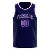 Custom Navy & Purple Colors Design Sports Basketball Jersey