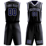 Custom Navy Purple Basketball Set