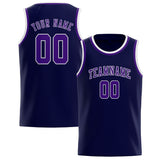 Custom Navy & Purple Colors Design Sports Basketball Jersey