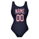 Custom Navy Light Pink Swimsuit