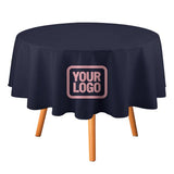 Custom Navy Light Pink Round Table Cloth