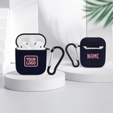 Custom Navy Light Pink AirPods Case