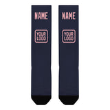 Custom Navy Light Pink Knee-High Sock