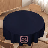 Custom Navy Light Pink Round Table Cloth