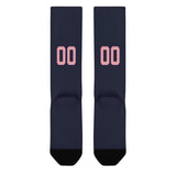 Custom Navy Light Pink Knee-High Sock
