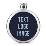 Custom Navy Light Blue Hip Flask