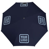 Custom Navy Light Blue Automatic Umbrella