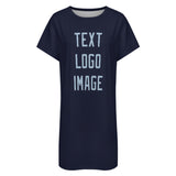 Custom Navy Light Blue Nachthemd