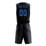 Custom Navy Light Blue Basketball Set