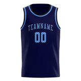 Custom Navy & Light Blue Colors Design Sports Basketball Jersey