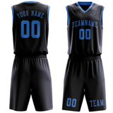 Custom Navy Light Blue Basketball Set