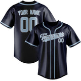 Custom Navy & Light Blue Colors Design Sports Baseball Jersey