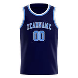 Custom Navy & Light Blue Colors Design Sports Basketball Jersey