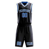Custom Navy Light Blue Basketball Set