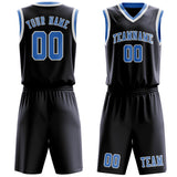 Custom Navy Light Blue Basketball Set