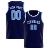 Custom Navy & Light Blue Colors Design Sports Basketball Jersey