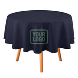 Custom Navy Blue Green Round Table Cloth