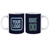 Custom Navy Blue Green Mug