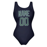 Custom Navy Blue Green Swimsuit