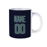 Custom Navy Blue Green Mug