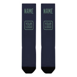 Custom Navy Blue Green Knee-High Sock