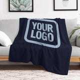 Custom Navy Light Blue Blanket