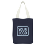Custom Navy Blue Green Canvas Tote Bag