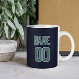 Custom Navy Blue Green Mug