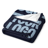 Custom Navy Light Blue Blanket