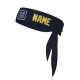Custom Navy Gold Headband