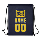 Custom Navy Gold Drawstring Bag