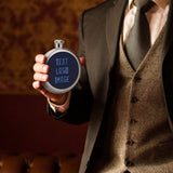 Custom Navy Sky Blue Hip Flask