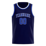 Custom Navy & Sky Blue Colors Design Sports Basketball Jersey