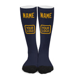 Custom Navy Yellow Knee-High Sock