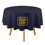 Custom Navy Yellow Round Table Cloth
