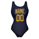 Custom Navy Yellow Swimsuit