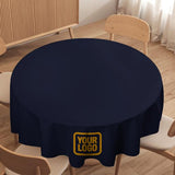 Custom Navy Yellow Round Table Cloth