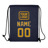Custom Navy Yellow Drawstring Bag