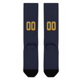 Custom Navy Yellow Knee-High Sock