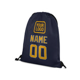 Custom Navy Yellow Drawstring Bag