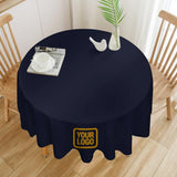 Custom Navy Yellow Round Table Cloth