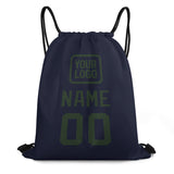 Custom Navy Dark Green Drawstring Bag